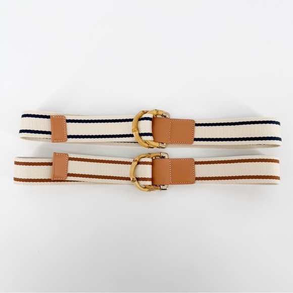 2 J McLaughlin Belts Navy Tan Size Small Bamboo main image 4